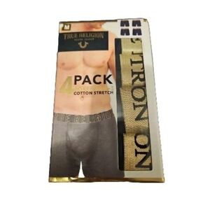 True Religion 4 Pack Boxer Briefs Cotton Stretch Brand New In Box Size Medium